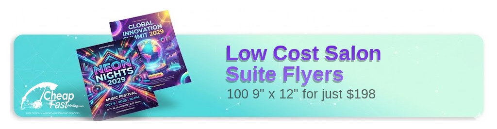 100 Low Cost 9x12 13pt Premium Linen Salon Suite Flyers