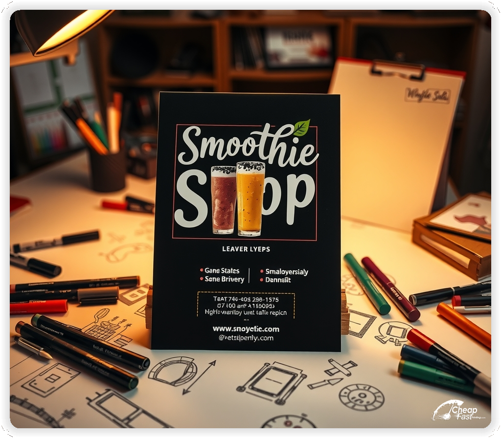 Custom Business Piece 1, Smoothie Shop advertisements marketing piece