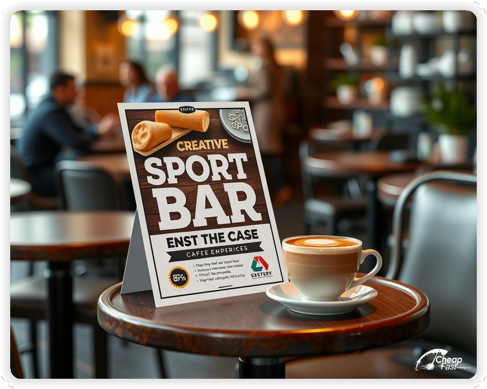 Best Sports Bar Card, Sports Bar marketing materials print sample
