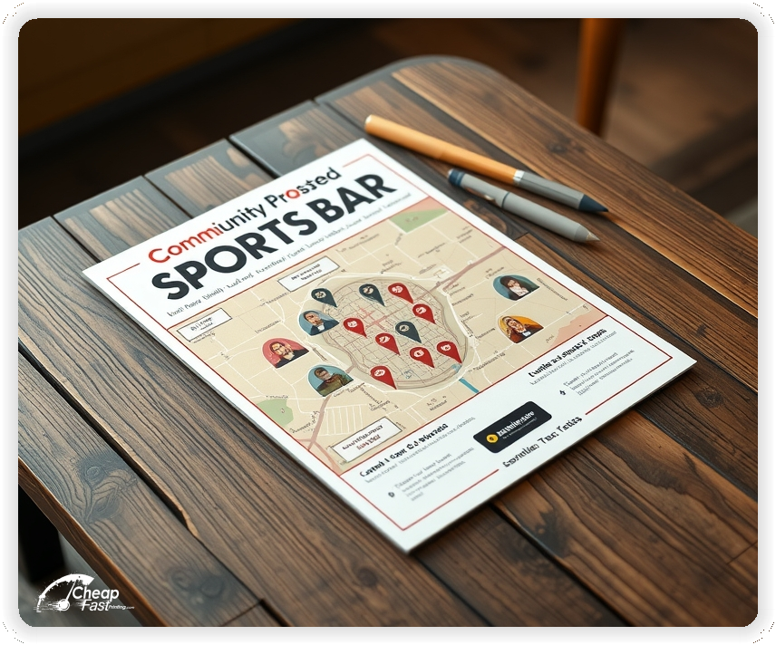 Custom Business Piece 1, Sports Bar advertisements marketing piece