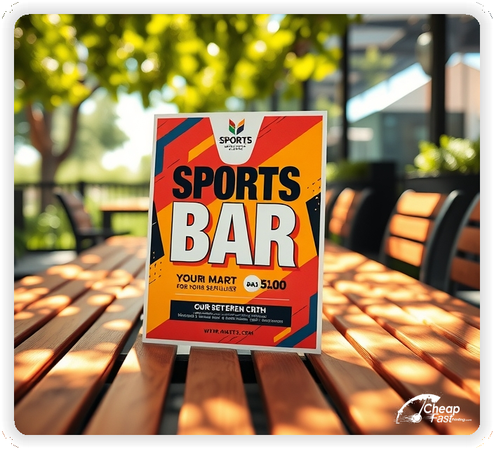 Print Ready Layout 1, Sports Bar brochures layout example