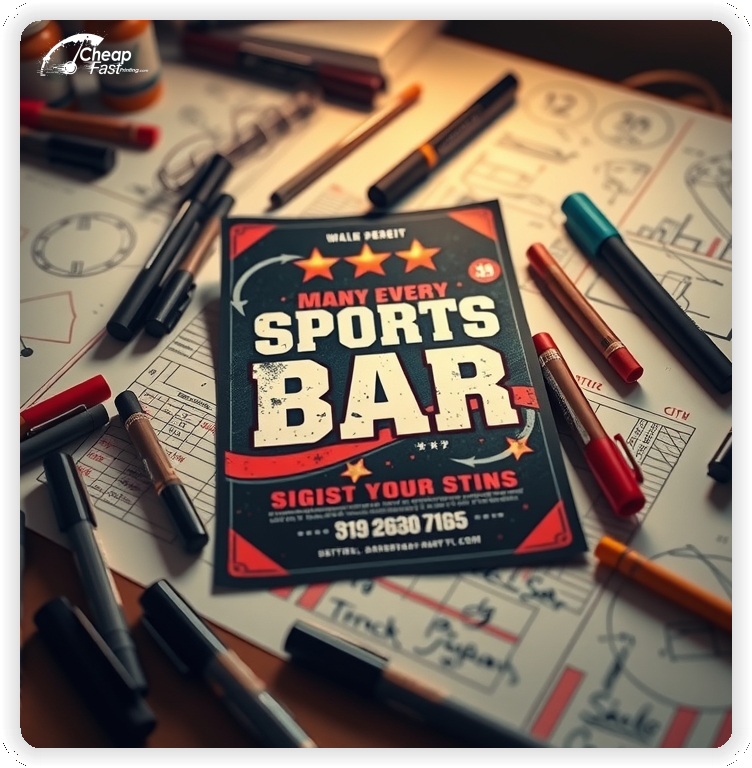 Promo Flyer Sample 1, Sports Bar leaflets creative layout
