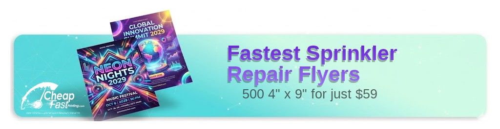 500 Fastest 4x9 80lb Gloss Book Paper Sprinkler Repair Flyers