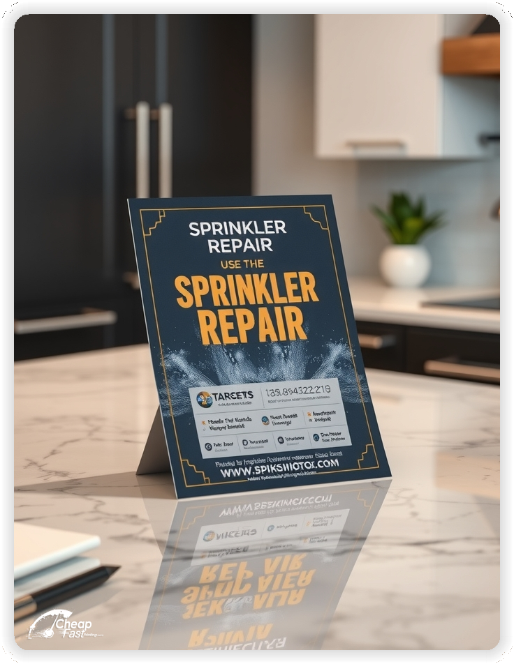 Creative Print Design 1, Sprinkler Repair promo cards creative layout