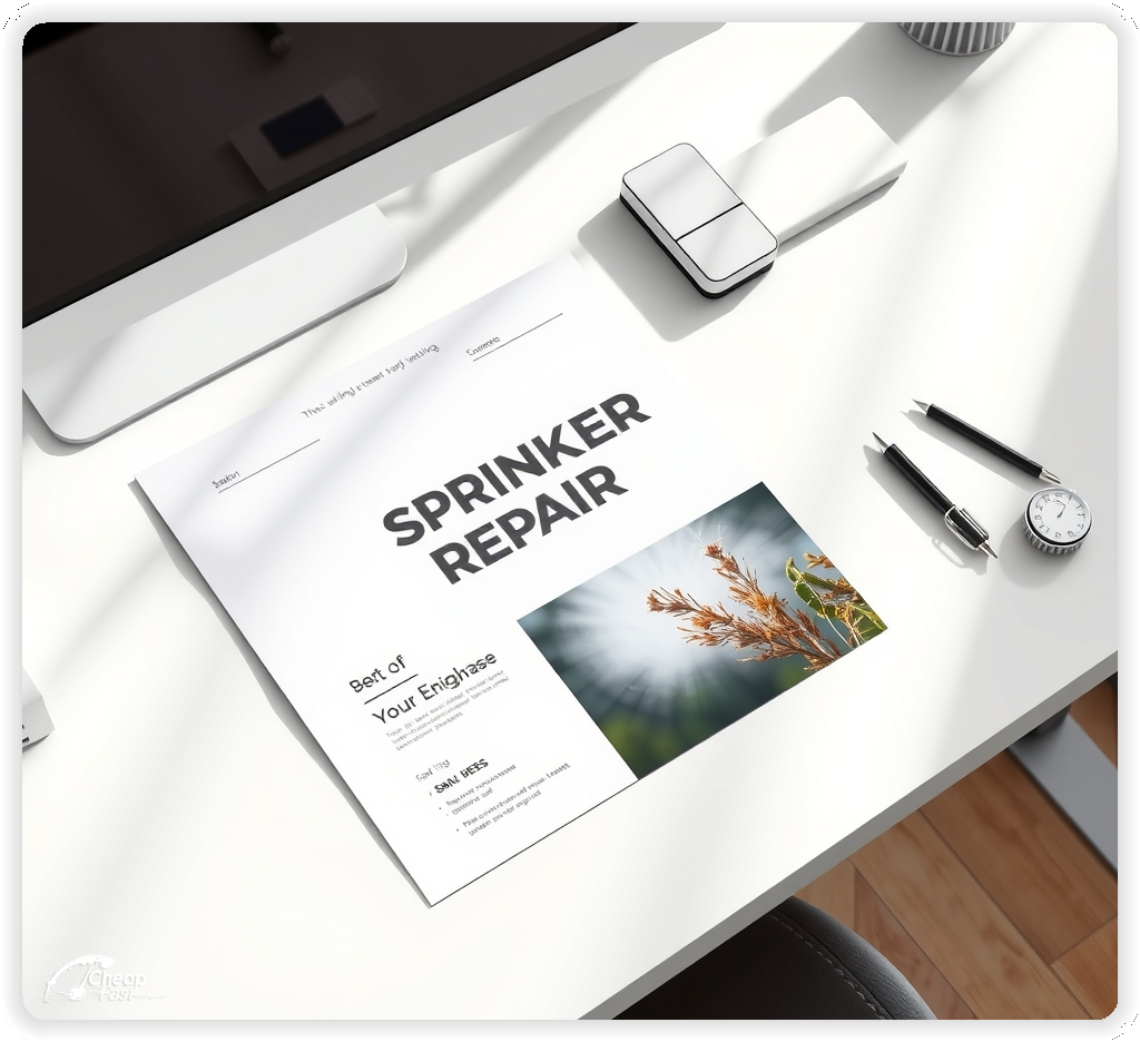 Print Ready Layout 1, Sprinkler Repair brochures layout example