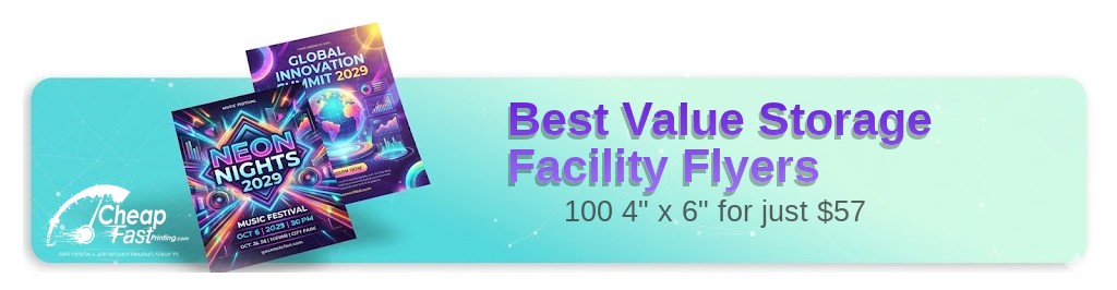 100 Best Value 4x6 18pt Ultra Premium Smooth White Storage Facility Flyers