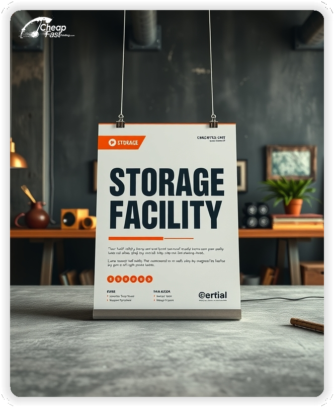 Advertising Brochure 1, Storage Facility leaflets layout example