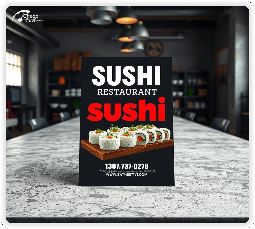 Advertising Brochure 1, Sushi Restaurant marketing materials print sample