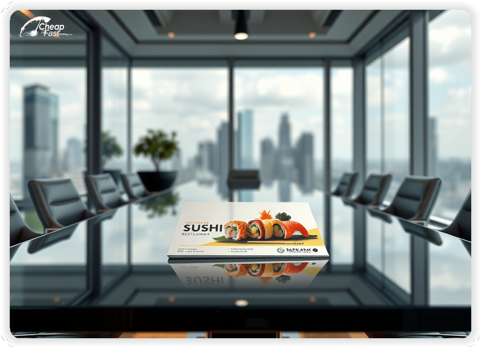 Creative Print Design 1, Sushi Restaurant promo cards creative layout