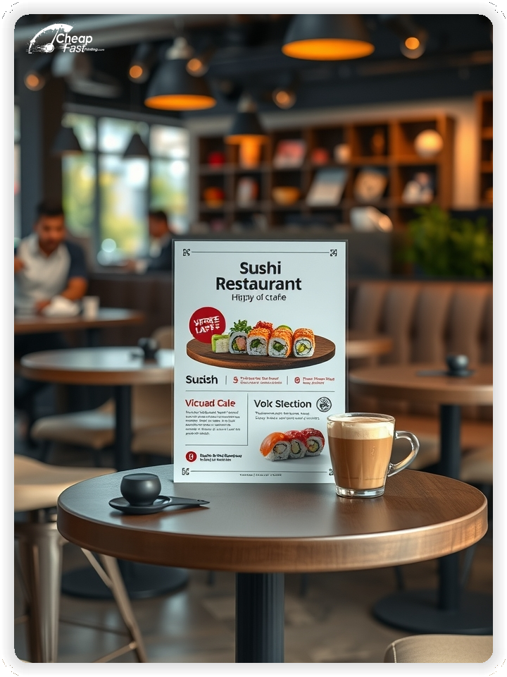Custom Business Piece 1, Sushi Restaurant advertisements marketing piece