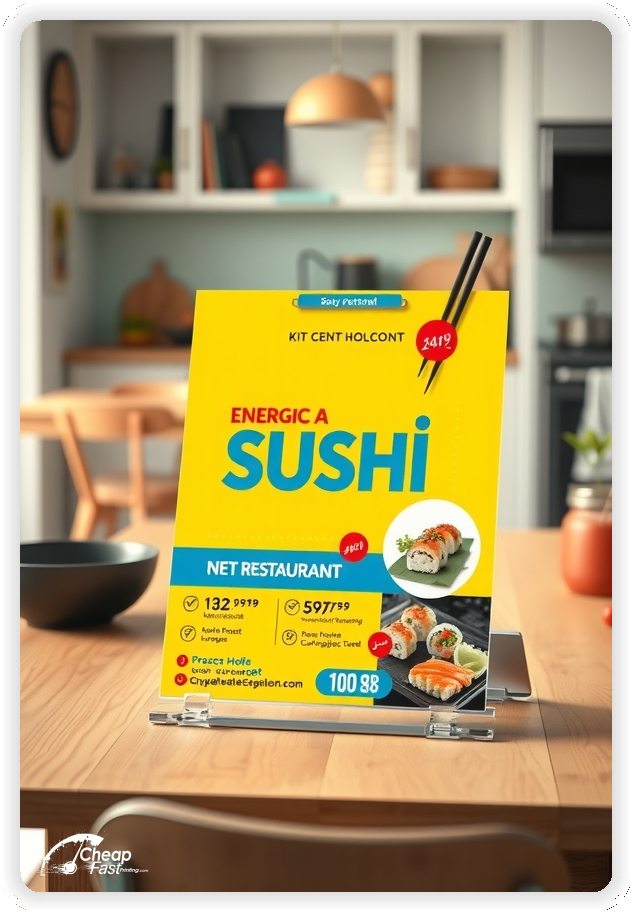 Print Ready Layout 1, Sushi Restaurant brochures layout example