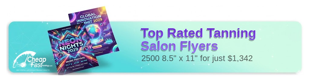 2500 Top Rated 8.5x11 18pt Ultra Premium Pearl Tanning Salon Flyers