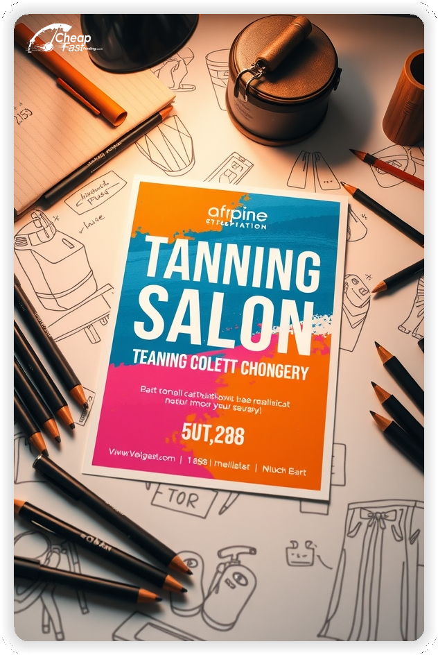 Promo Flyer Sample 1, Tanning Salon leaflets creative layout
