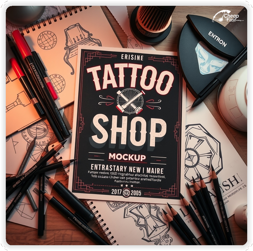 Best Tattoo Shop Card, Tattoo Shop marketing materials print sample