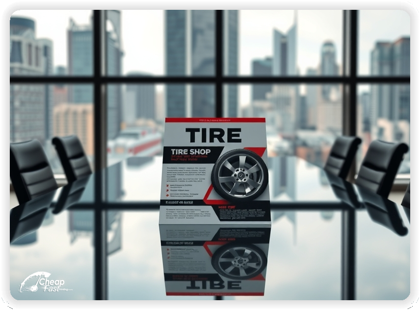 Advertising Brochure 1, Tire Shop leaflets layout example