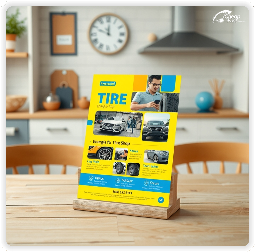 Print Ready Layout 1, Tire Shop brochures layout example