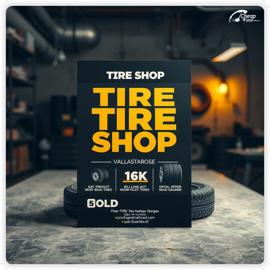 Promo Flyer Sample 1, Tire Shop leaflets creative layout