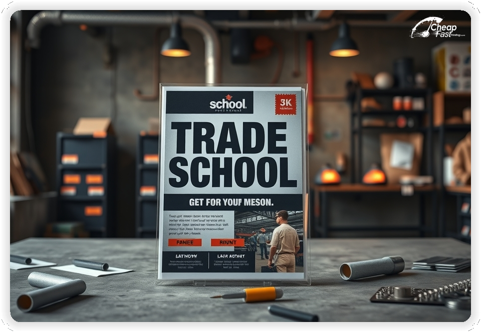 Advertising Brochure 1, Trade School marketing materials print sample