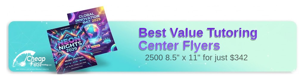 2500 Best Value 8.5x11 100lb Gloss Cover Paper Tutoring Center Flyers