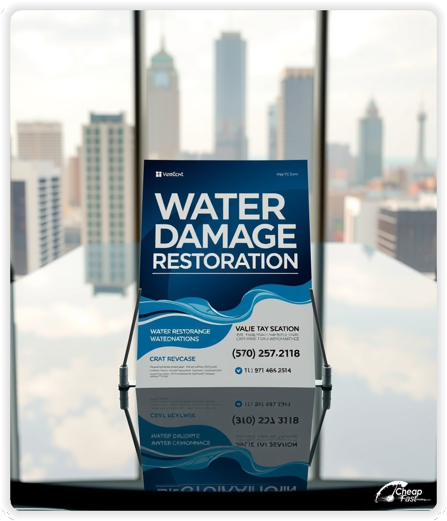 Advertising Brochure 1, Water Damage Restoration leaflets layout example