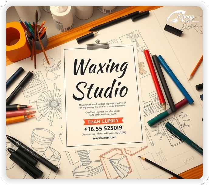 Custom Business Piece 1, Waxing Studio advertisements marketing piece