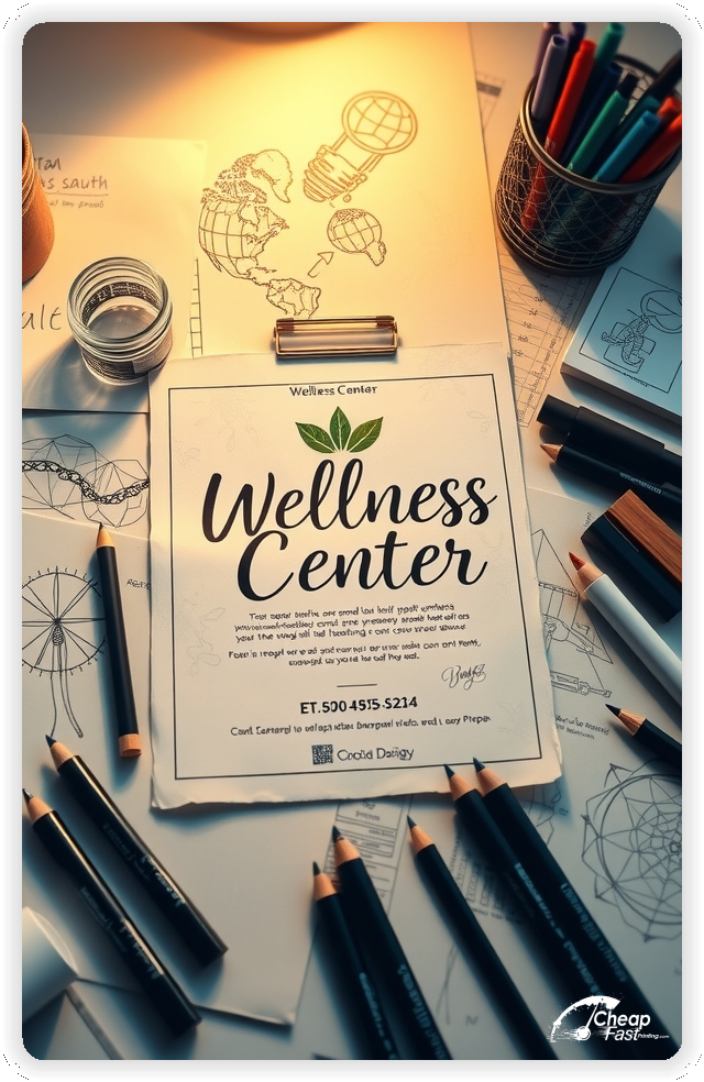 Advertisement For Wellness Center, Wellness Center leaflets layout example