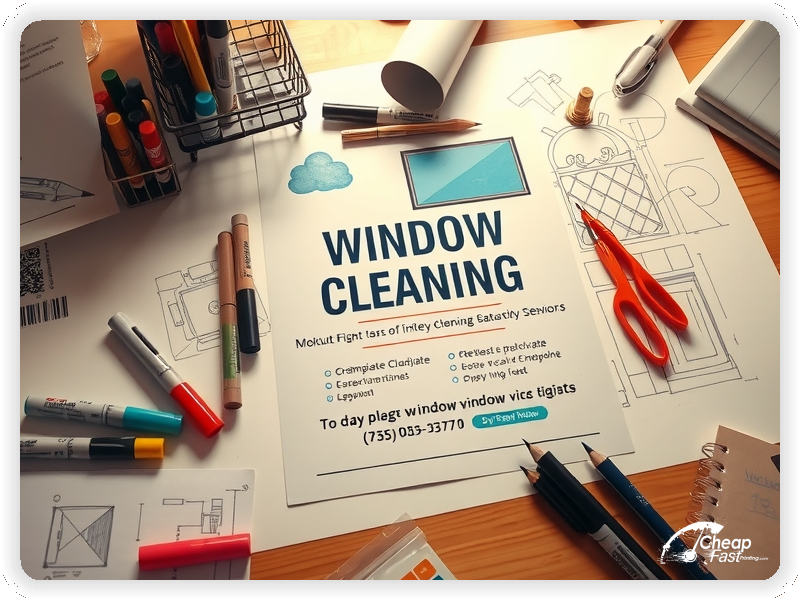 Affordable Window Cleaning Advertisement Services, Window Cleaning marketing materials print sample