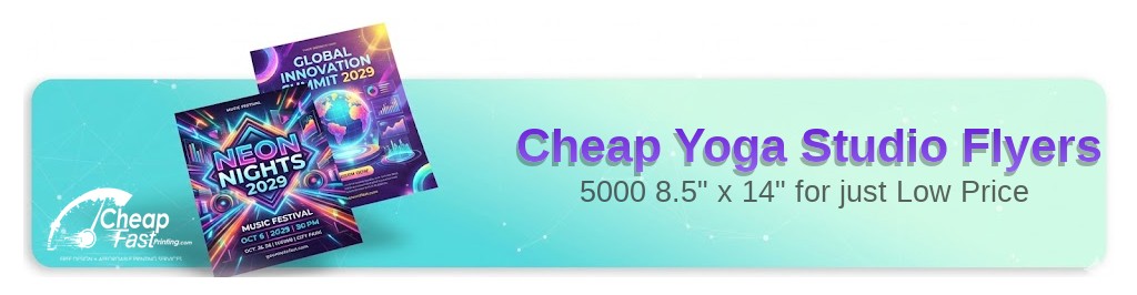 5000 Cheap 8.5x14 18pt Ultra Premium Smooth White Yoga Studio Flyers