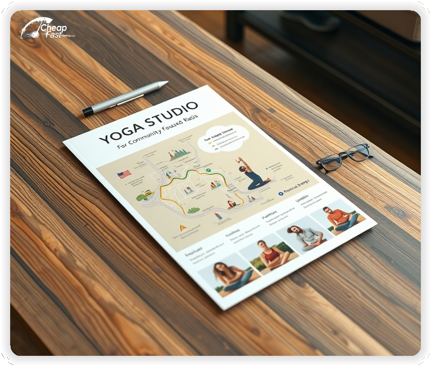 Creative Print Design 1, Yoga Studio promo cards creative layout