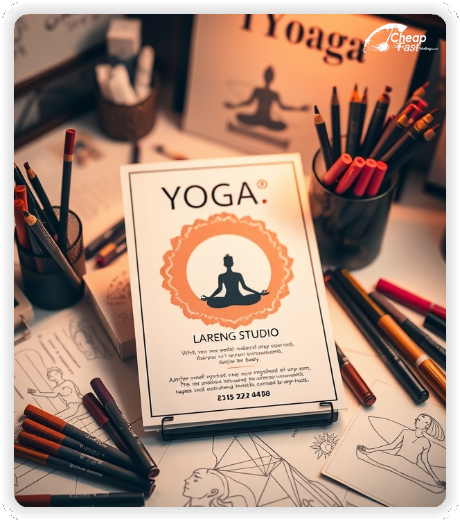 Marketing Handout Design 1, Yoga Studio pamphlets design example