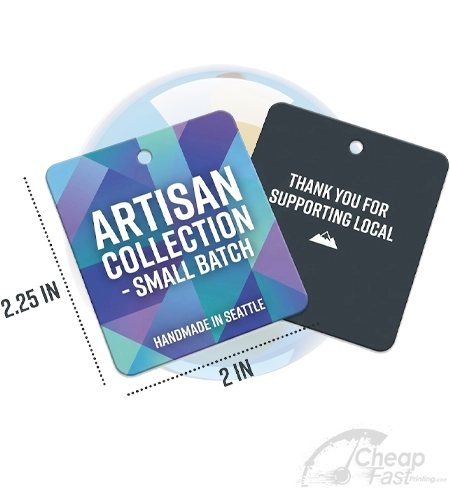 2x2 25 Custom Product Tags Cheap Fast Printing
