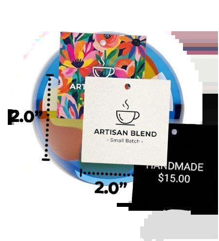 2x2 Square Custom Retail Product Labeling