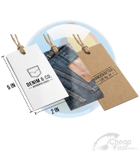 2x5 Long Hang Tags Custom Clothing Labels