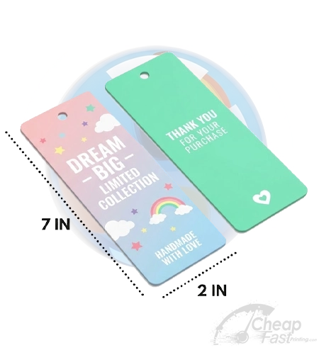 2x7 Extra Tall Product Tags Custom Design Printing