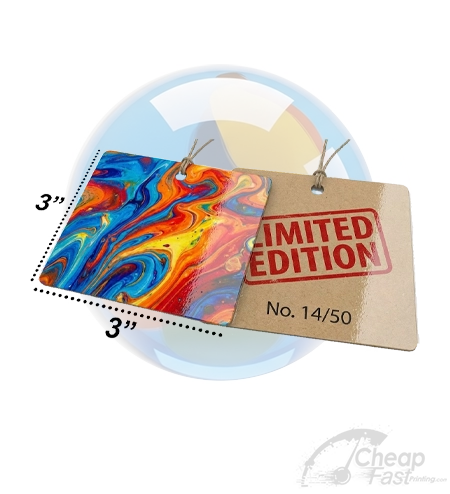 3x3 Large Square Hang Tags Custom Die Cut Printing