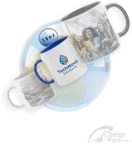 15oz Custom Printed Mugs For Business Logo And Marketing Use