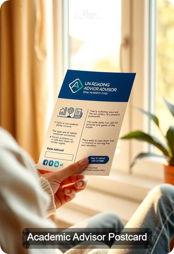 Academic Advisor Postcard Sample 03 · 4.5" x 6.5" design sample