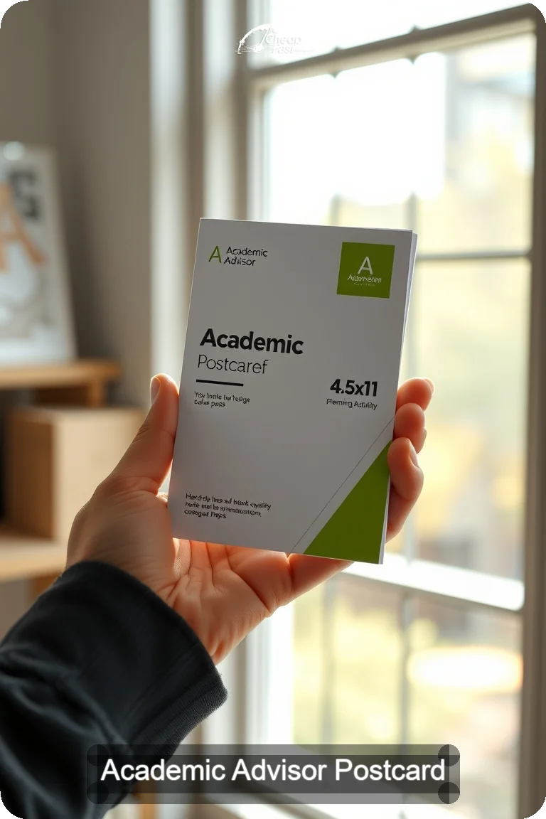 Academic Advisor Postcard Sample 05 · 4.5" x 11" design sample