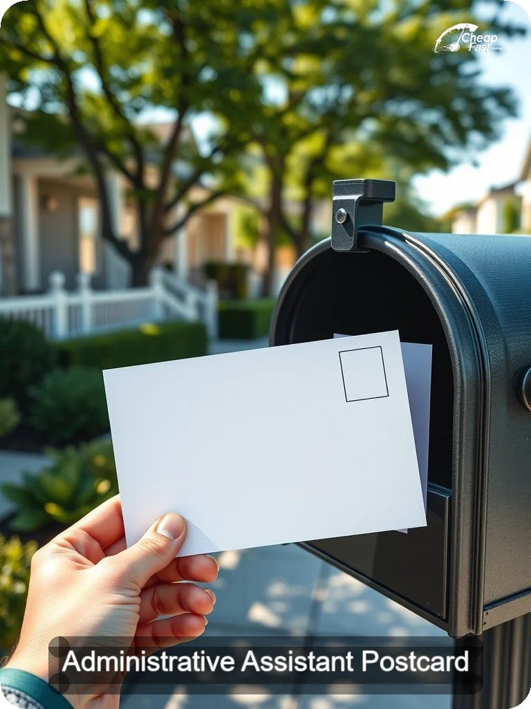 Administrative Assistant Postcard Sample 01 · 5" x 7" design sample