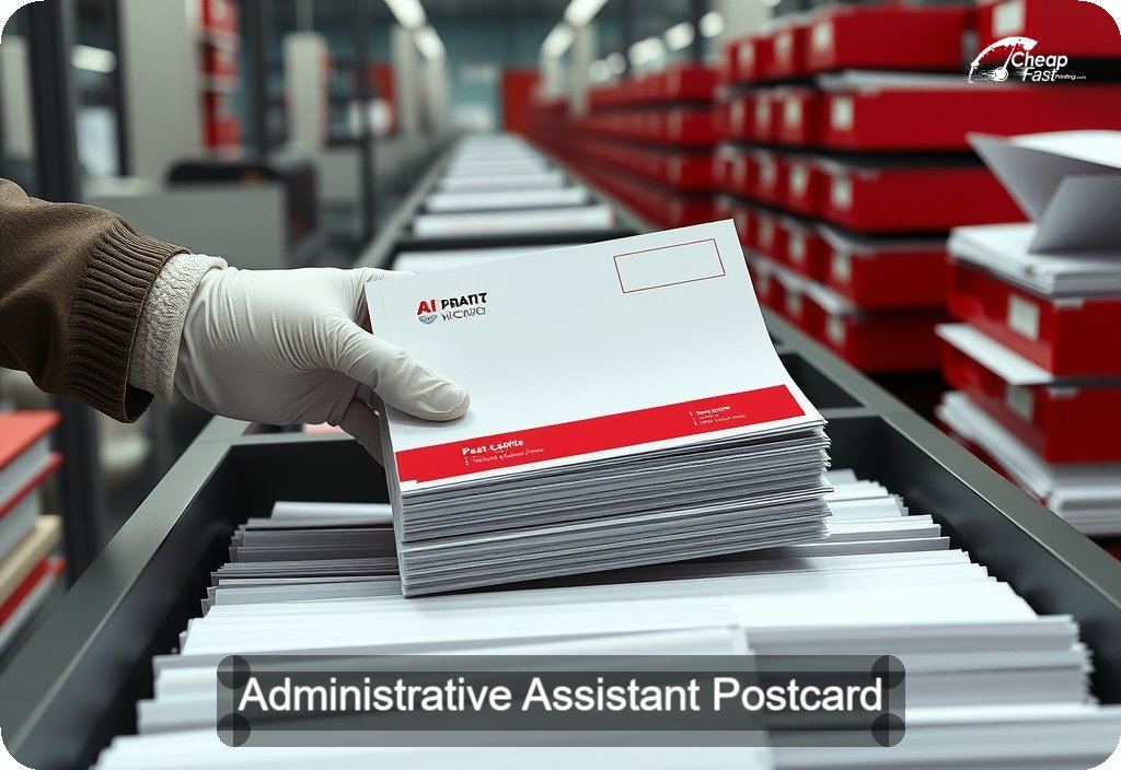 Administrative Assistant Postcard Sample 03 · 6" x 11" design sample