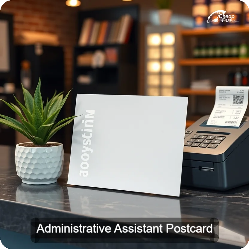 Administrative Assistant Postcard Sample 04 · 5" x 5" design sample