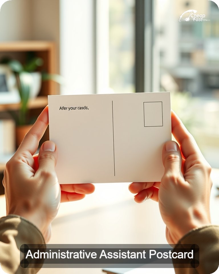 Administrative Assistant Postcard Sample 05 · 4.25" x 5.5" design sample