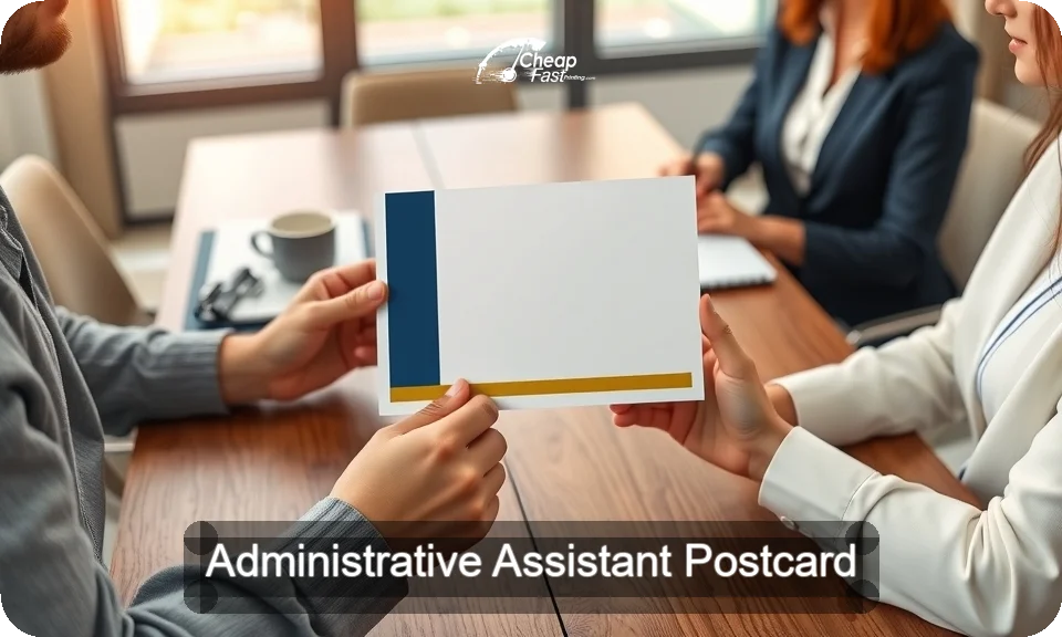 Administrative Assistant Postcard Sample 06 · 4" x 9" design sample