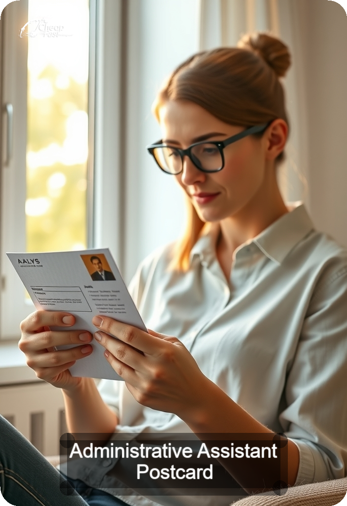 Administrative Assistant Postcard Sample 07 · 4.5" x 6.5" design sample