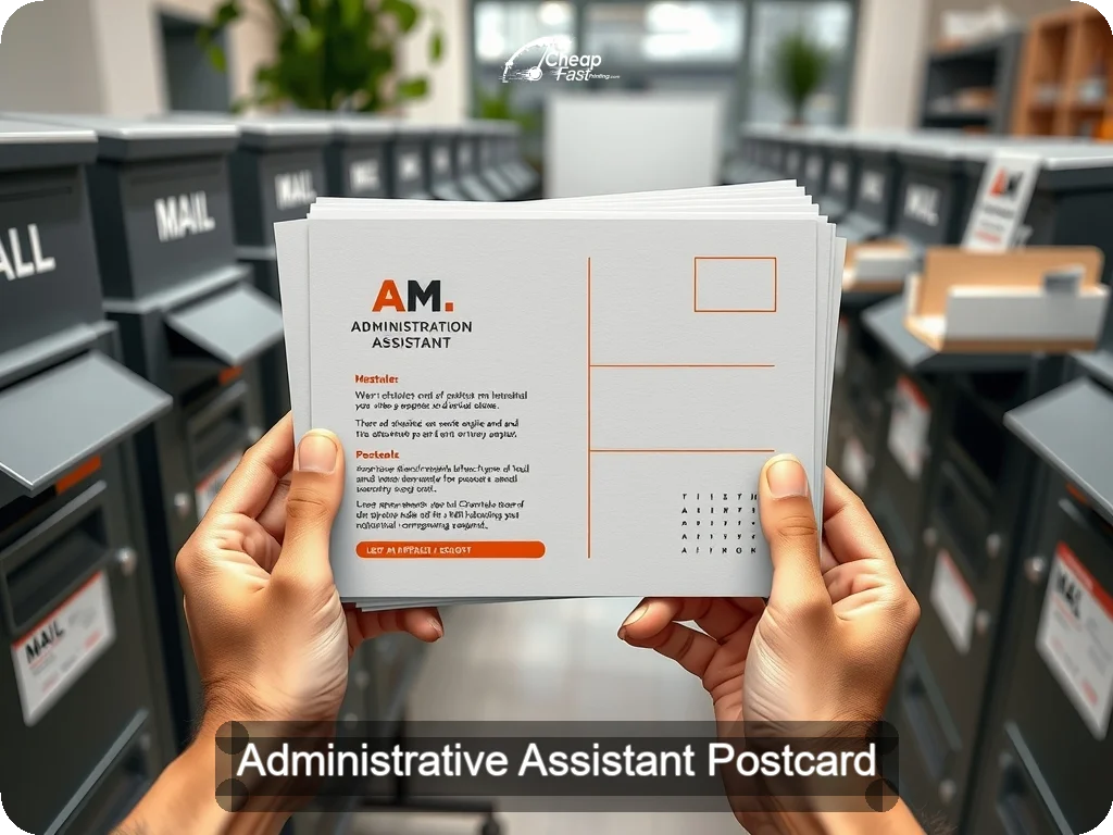 Administrative Assistant Postcard Sample 08 · 6.5" x 9" design sample