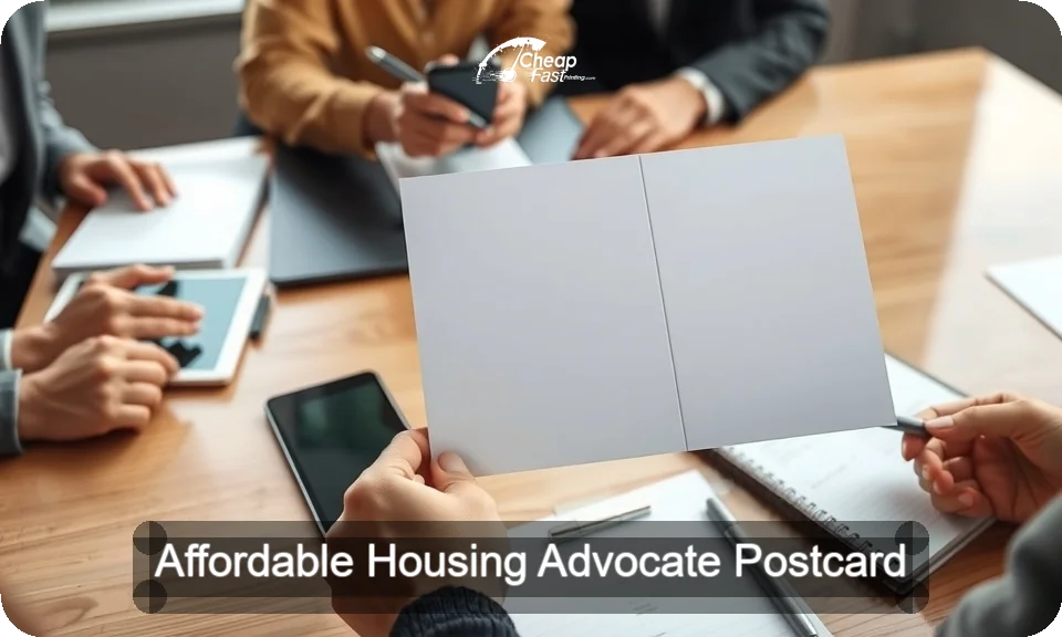 Affordable Housing Advocate Postcard Sample 01 · 4" x 9" design sample