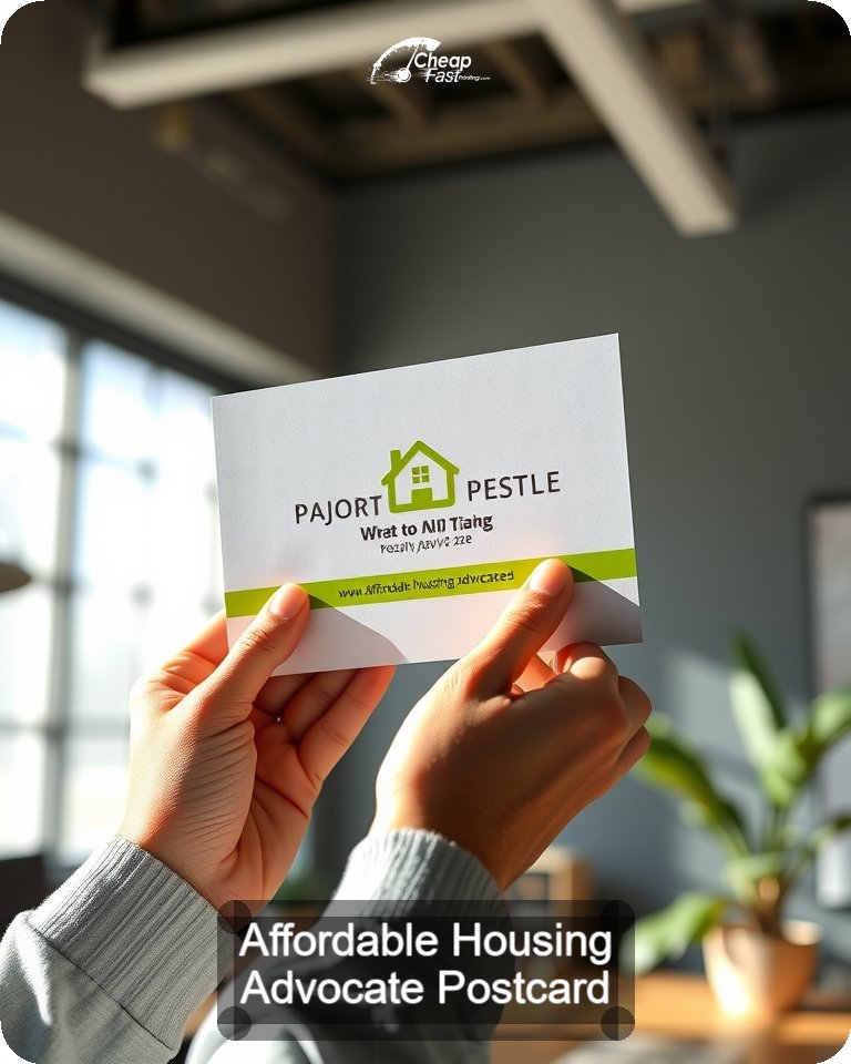 Affordable Housing Advocate Postcard Sample 10 · 4.25" x 5.5" design sample