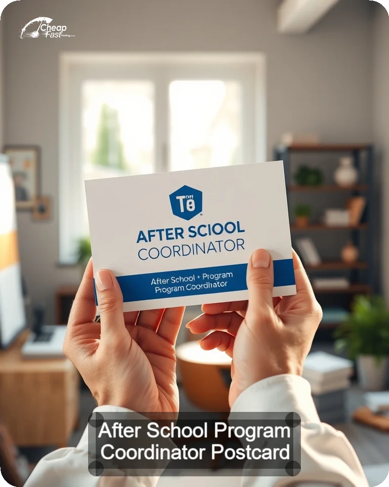 After School Program Coordinator Postcard Sample 01 · 4.25" x 5.5" design sample