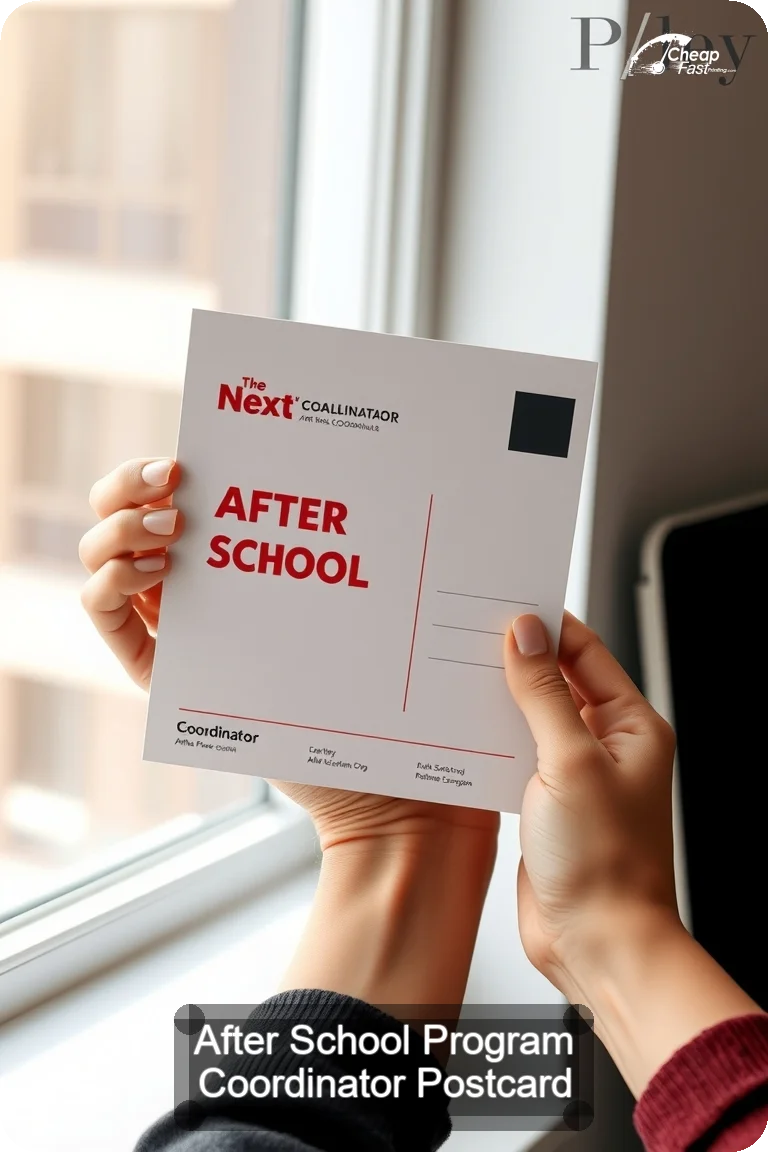 After School Program Coordinator Postcard Sample 05 · 4.5" x 11" design sample