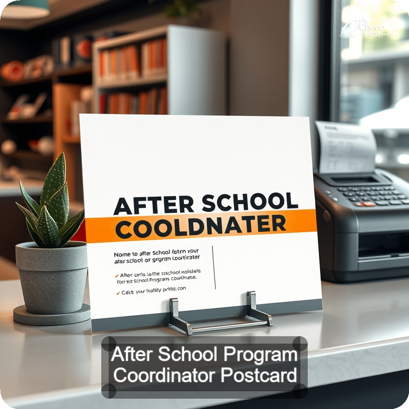 After School Program Coordinator Postcard Sample 10 · 5" x 5" design sample